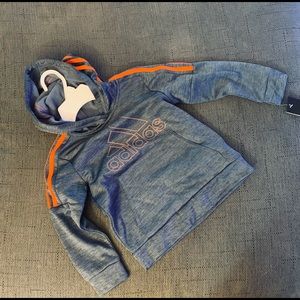 Adidas boys grey and orange hoodie size 4